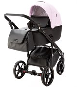 Детская коляска Adamex Nola Deluxe 2 в 1 N-SD101 (РОЗОВ.ЗЕФИР КОЖА + ЧЕРН. КОЖА) 1174413973