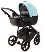 Детская коляска Adamex Nola Deluxe 2 в 1 N-SD111 (СВ.БИРЮЗОВАЯ.КОЖА + ЧЕРН.КОЖА) 624540425