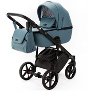 Детская коляска Adamex Nola Deluxe 2 в 1 N-SA63 (СЕРЫЙ С ГОЛУБЫМ КОЖА) 2096343500