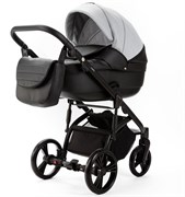 Детская коляска Adamex Lanti Deluxe 2 в 1 LN-SD107 (СВ.СЕР.КОЖА + ЧЕРН. КОЖА) 1193322732