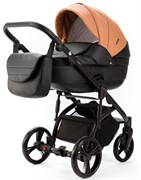 Детская коляска Adamex Lanti Deluxe 2 в 1 LN-SD109 (КАРАМЕЛЬ.КОЖА + ЧЕРН. КОЖА) 2036694366