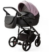 Детская коляска Adamex Lanti Deluxe 2 в 1 LN-SD106 (СИРЕНЕВ.КОЖА + ЧЕРН. КОЖА) 1193895580