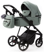 Детская коляска Adamex Vasco Deluxe 2 в 1 V-SA20 (СЕРО-ЗЕЛЕНАЯ КОЖА) 539630045