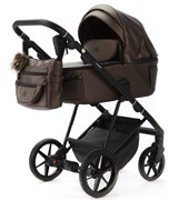 Детская коляска Adamex Vasco Deluxe 2 в 1 V-SM16 (БЕЖ МЕТАЛИК КОЖА) 1896492679