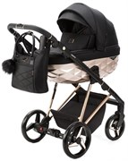 Детская коляска Adamex Quantum Star 2 в 1 Q-STAR52 (ЧЕРНЫЙ+РОЗОВ.ЗОЛОТО РАМА) 1052208655