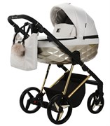Детская коляска Adamex Quantum Star Premium 2 в 1 Q-STAR08 (МОЛОЧНЫЙ В БЛЕСТКУ+ЗОЛОТО.РАМА) 2073660266