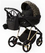 Детская коляска Adamex Quantum SE Exclusive 2 в 1 Q-DW518 (ЧЕРНЫЙ+ЗОЛОТОЙ ОРНАМЕНТ+ЗОЛОТО РАМА) 251752811