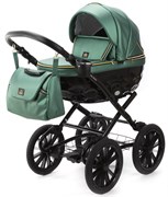 Детская коляска Adamex Chantal Retro Deluxe 2 в 1 C105B (ИЗУМРДНАЯ 100% КОЖА-ЗОЛОТЫЕ МОЛНИИ) 2013871142