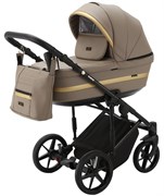 Детская коляска Adamex Rimini Deluxe 2 в 1 RI214 Т.БЕЖ.КОЖА+ЗОЛОТО.ОТДЕЛКА 1655008386
