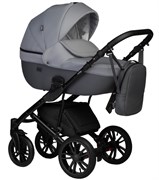 Детская коляска Indigo Mio S 2 в 1 04 т.серая кожа+св.серый 1548093077