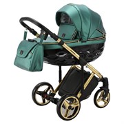 Детская коляска Adamex Chantal Special Edition Deluxe 2 в 1 C105B (ИЗУМРДНАЯ 100% КОЖА-ЗОЛОТЫЕ МОЛНИИ) 35080546
