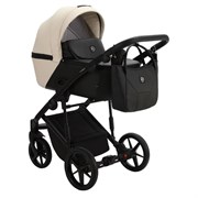 Детская коляска Adamex Mobi Deluxe 2 в 1 M-SD23 (СВЕТЛО-БЕЖЕВЫ+ЧЕРНАЯ КОЖА) 941784928