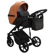 Детская коляска Adamex Mobi Deluxe 2 в 1 M-SD32 (РЫЖИЙ+ЧЕРНАЯ КОЖА) 882160924