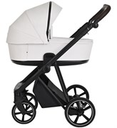 Детская коляска Roan Sol Кожа 2 в 1 RSL/2024 White/Black/руч.Тем.коричневый 1641277284