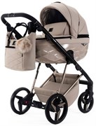 Детская коляска Adamex Quantum Superstar Deluxe 2 в 1 Q-STAR155-K (СВ.БЕЖ.КОЖА+СВ.БЕЖ.ДНО+БЕЖ.РАМА) 214029162