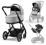 Детская коляска Cybex Balios S Lux BLK Aton B2 i-Size 3 в 1 Lava Grey с дождевиком/Volcano Black 57493370