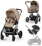 Коляска Cybex Balios S Lux TPE 2025 Aton B2 i-Size Volcano Black 3 в 1 Almond Beige 1417852900