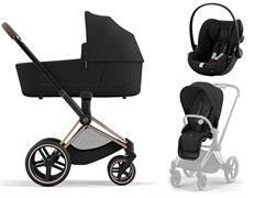 Коляска 3 в 1 Cybex Priam IV Rosegold и автокресло Cloud G i-Size Moon Black Sepia Black 1945355782