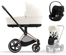 Коляска 3 в 1 Cybex Priam IV Rosegold и автокресло Cloud G i-Size Moon Black Off White 1186260844
