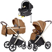 Коляска Carrello Vector CRL-6550 Nova DK791 Grey Line с базой Isofix 3 в 1 Coral Beige 121307664