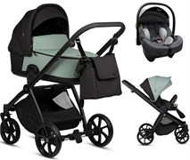 Детская коляска Tutis Mio 3 Plus Essential Кожа 3 в 1 с автокреслом Elo Lux EduSky Grey 1502039 Sage 208029635