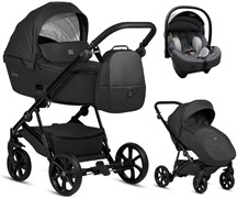 Детская коляска Tutis Viva 5 Plus Leather 2024 3 в 1 с автокреслом Elo Lux EduSky Grey 1452699 Black 576746244