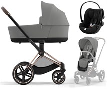 Коляска 3 в 1 Cybex Priam IV Rosegold и автокресло Cloud G i-Size Moon Black Mirage Grey 1051345379