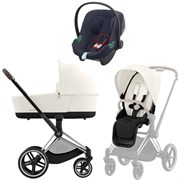 Коляска 3 в 1 Cybex Priam IV Chrome Brown complete и автокресло Aton B2 i-Size Bay Blue Off White 1167524803