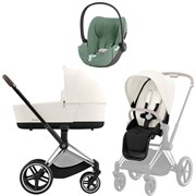 Коляска 3 в 1 Cybex Priam IV Chrome Brown complete и автокресло Cloud T i-Size Leaf Green Plus Off White 1696265283
