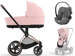 Коляска 3 в 1 Cybex Priam IV Rosegold и автокресло Cloud G i-Size Lava Grey Peach Pink 1587913821