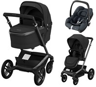Детская коляска Maxi-Cosi Fame 3 в 1 с автокреслом CabrioFix Essential graphite Twillic Black/Черный 902807185