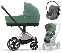 Коляска 3 в 1 Cybex Priam IV Rosegold и автокресло Cloud G i-Size Lava Grey Leaf Green 1596793357