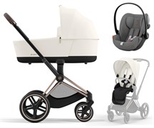 Коляска 3 в 1 Cybex Priam IV Rosegold и автокресло Cloud G i-Size Lava Grey Off White 658909996