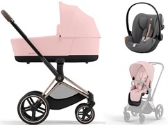 Коляска 3 в 1 Cybex Priam IV Rosegold и автокресло Cloud G i-Size Lava Grey Plus Peach Pink 905280128