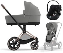 Коляска 3 в 1 Cybex Priam IV Rosegold и автокресло Cloud G i-Size Moon Black Plus Mirage Grey 452662351