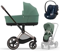 Коляска 3 в 1 Cybex Priam IV Rosegold и автокресло Cloud G i-Size Ocean Blue Plus Leaf Green 640071775