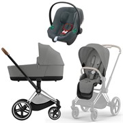Коляска 3 в 1 Cybex Priam IV Chrome Brown complete и автокресло Aton B2 i-Size Steel Grey Mirage Grey 169142423