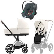 Коляска 3 в 1 Cybex Priam IV Chrome Brown complete и автокресло Aton B2 i-Size Steel Grey Off White 1705992048