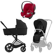 Коляска 3 в 1 Cybex Priam IV Matt Black complete и автокресло Aton B2 i-Size Dynamic Red Sepia Black 972611541