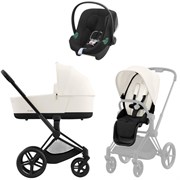 Коляска 3 в 1 Cybex Priam IV Matt Black complete и автокресло Aton B2 i-Size Volcano Black Off White 1896828944