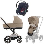 Коляска 3 в 1 Cybex Priam IV Rosegold complete и автокресло Aton B2 i-Size Bay Blue Cozy Beige 348952246