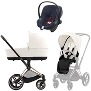 Коляска 3 в 1 Cybex Priam IV Rosegold complete и автокресло Aton B2 i-Size Bay Blue Off White 1172260809