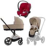 Коляска 3 в 1 Cybex Priam IV Rosegold complete и автокресло Aton B2 i-Size Dynamic Red Cozy Beige 1377812558