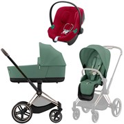 Коляска 3 в 1 Cybex Priam IV Rosegold complete и автокресло Aton B2 i-Size Dynamic Red Leaf Green 90159170
