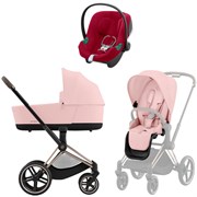 Коляска 3 в 1 Cybex Priam IV Rosegold complete и автокресло Aton B2 i-Size Dynamic Red Peach Pink 681877078