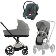 Коляска 3 в 1 Cybex Priam IV Rosegold complete и автокресло Aton B2 i-Size Steel Grey Mirage Grey 413785311
