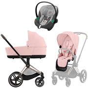 Коляска 3 в 1 Cybex Priam IV Rosegold complete и автокресло Aton S2 i-Size Lava Grey Peach Pink 1203430353