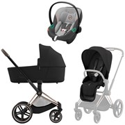 Коляска 3 в 1 Cybex Priam IV Rosegold complete и автокресло Aton S2 i-Size Lava Grey Sepia Black 1526194200