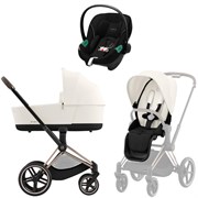 Коляска 3 в 1 Cybex Priam IV Rosegold complete и автокресло Aton S2 i-Size Moon Black Off White 862982665