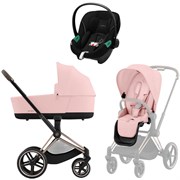 Коляска 3 в 1 Cybex Priam IV Rosegold complete и автокресло Aton S2 i-Size Moon Black Peach Pink 221947836
